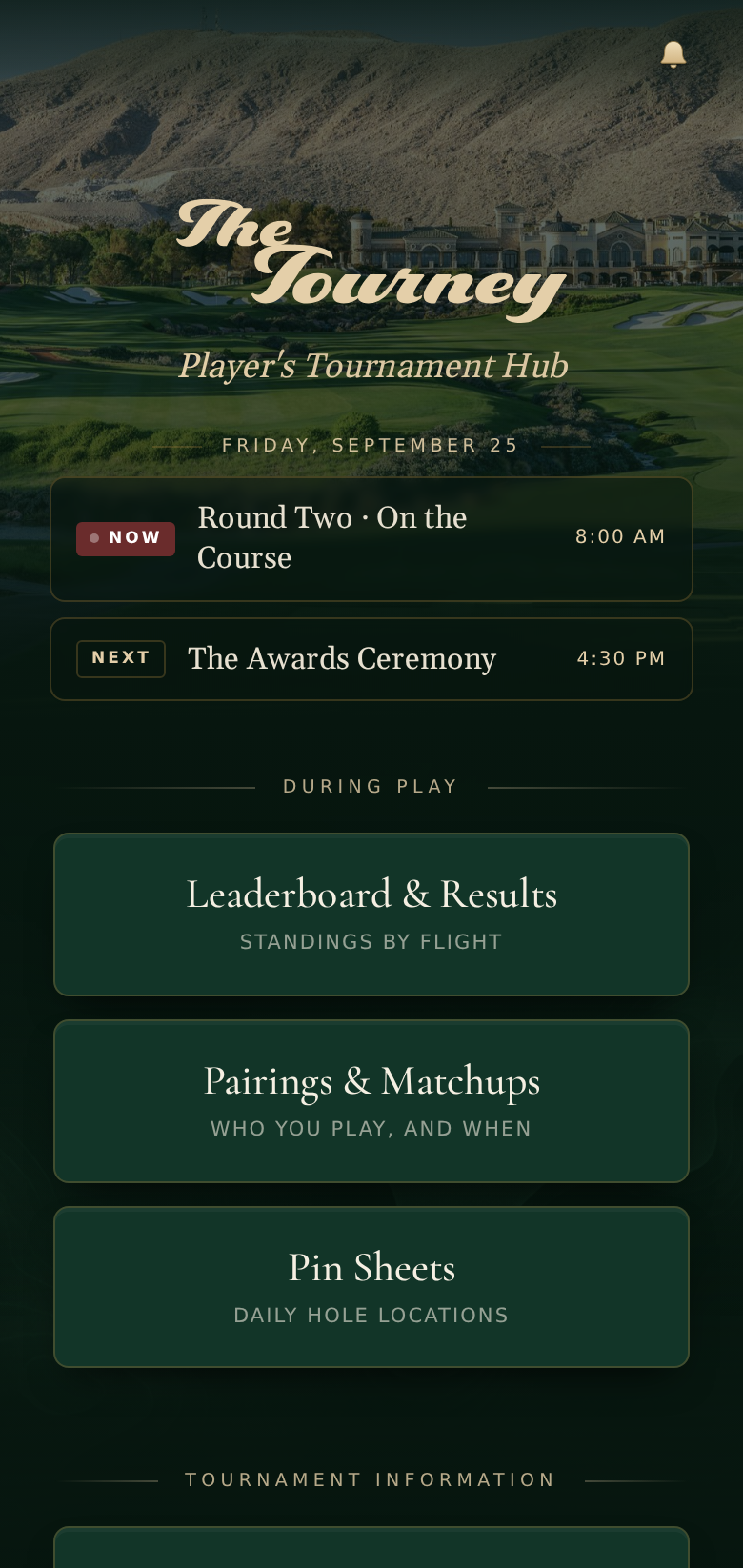 A Tourney event app